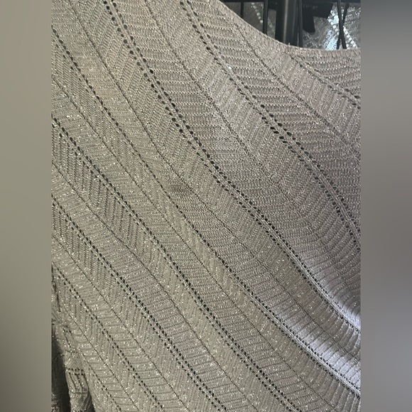 Ashley Stewart asymmetrical silver sweater - Picture 2 of 4